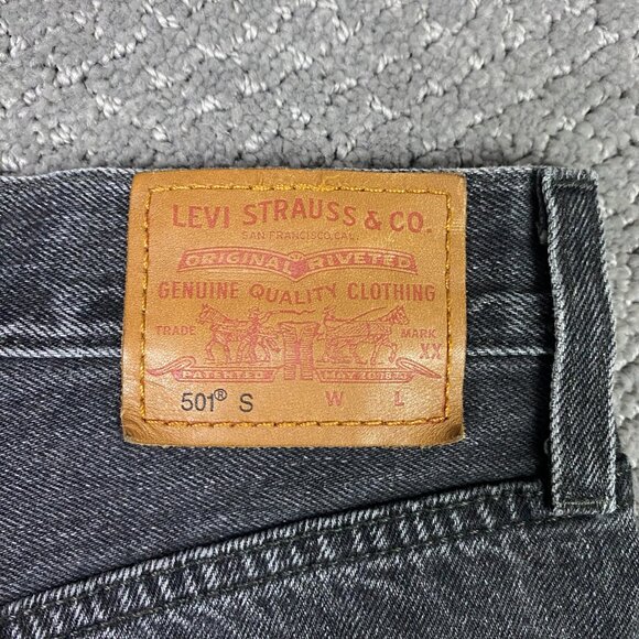 Levi's Premium 501 S Jeans Women's 26 x 28 Fit 28x28 Black Skinny Button Fly - Picture 6 of 16